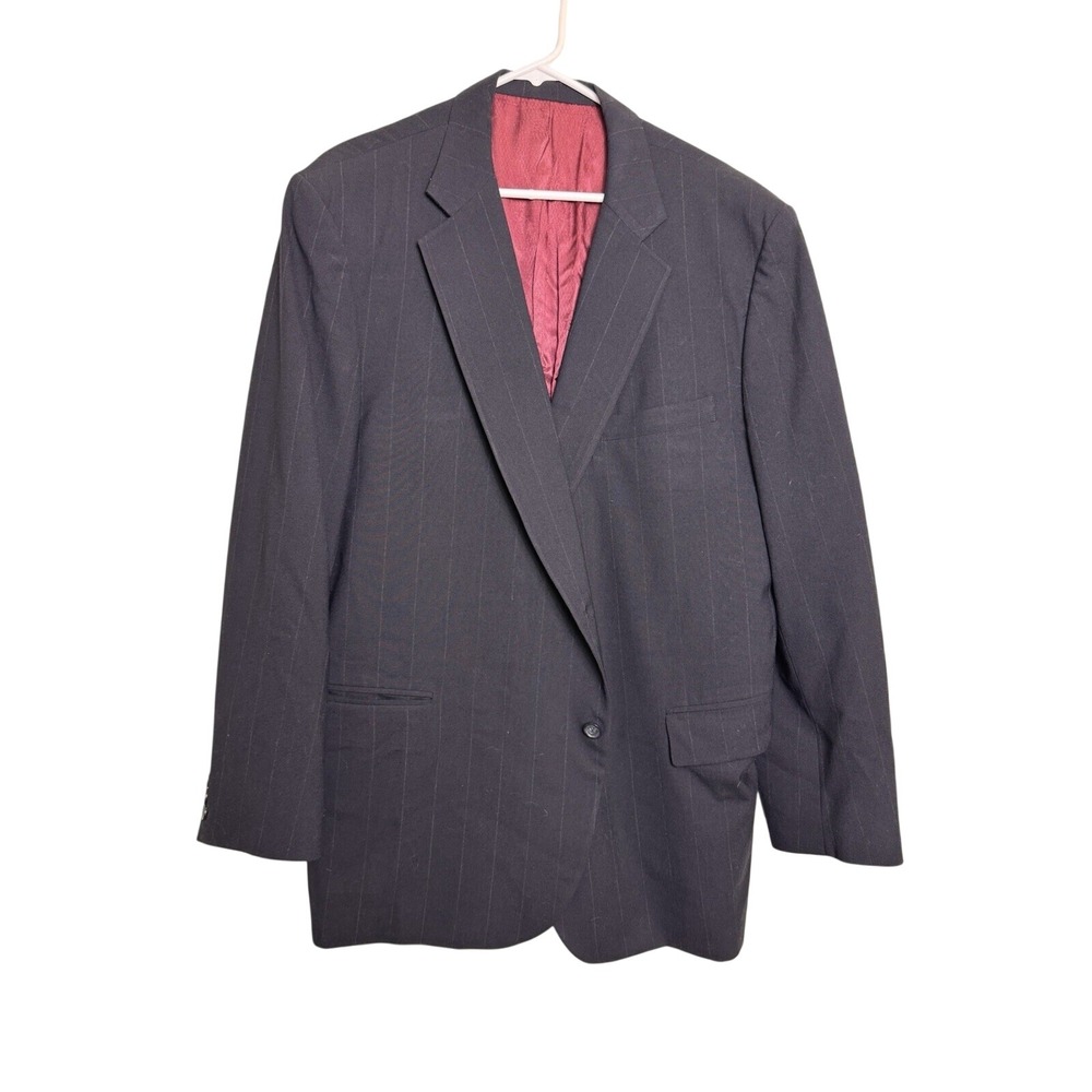 Vtg Antonio Rimanelli Custom Black Suit 2pc 24‎ P2P W21 Grosse Pointe Tailored